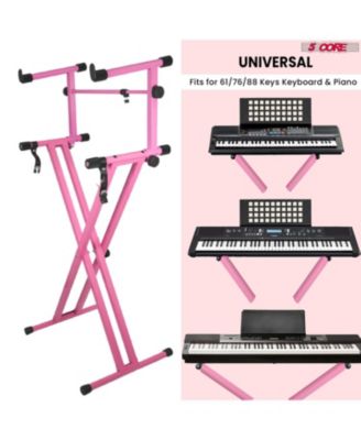 2 Tier Keyboard Stand Combo Heavy Duty Adjustable Piano Stand with Extension Arm