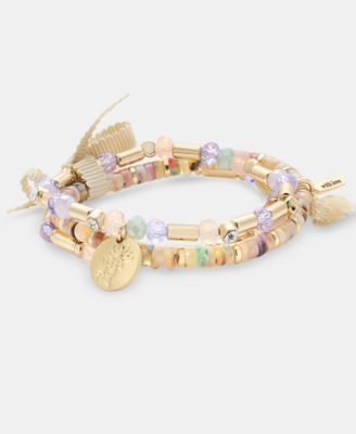 Gold-Tone Multi Bead Stretch Bracelet