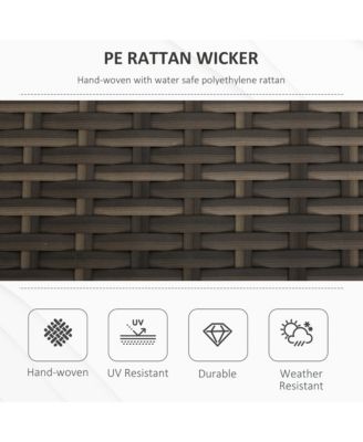 29 Gallon Outdoor Patio Wicker Storage Bench w/ Cushion