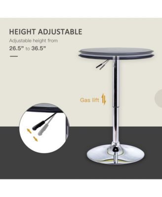 25" Round Indoor Home Pub Bar Table Adjustable Bistro Counter Round Swivel Top