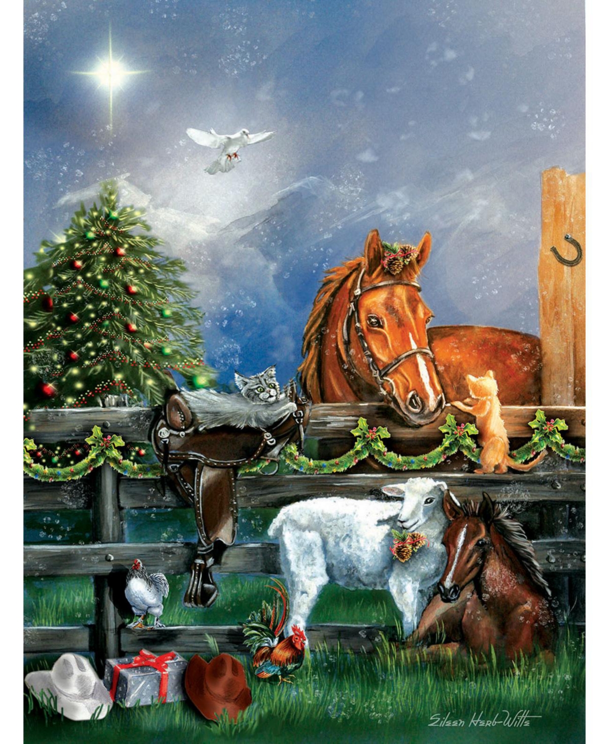 SunsOut Country Christmas 500 piece Jigsaw Puzzle for Adults Christmas