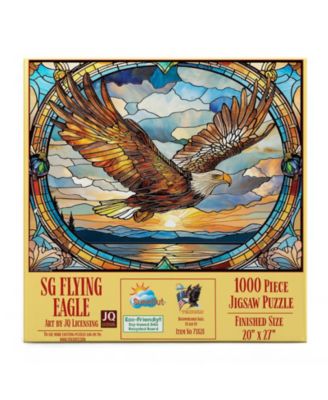 Stained Glass Flying Eagle 1000 piece Jigsaw Puzzle for Adults