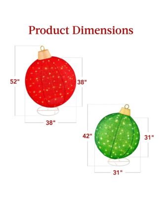 2pc Lighted Pop-Up Christmas Ornaments Outdoor Holiday Decoration w/ 220 LED Lights