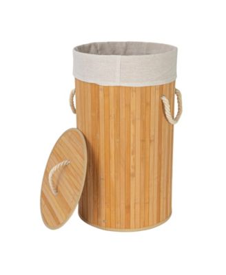 15-Gallons Bamboo Laundry Hamper with Rope Handles