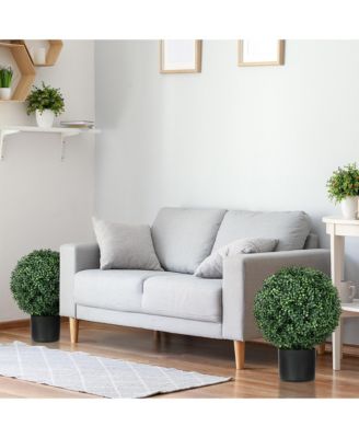2 Pack of Artificial Tree Boxwood Topiaries with Pots for & Indoor