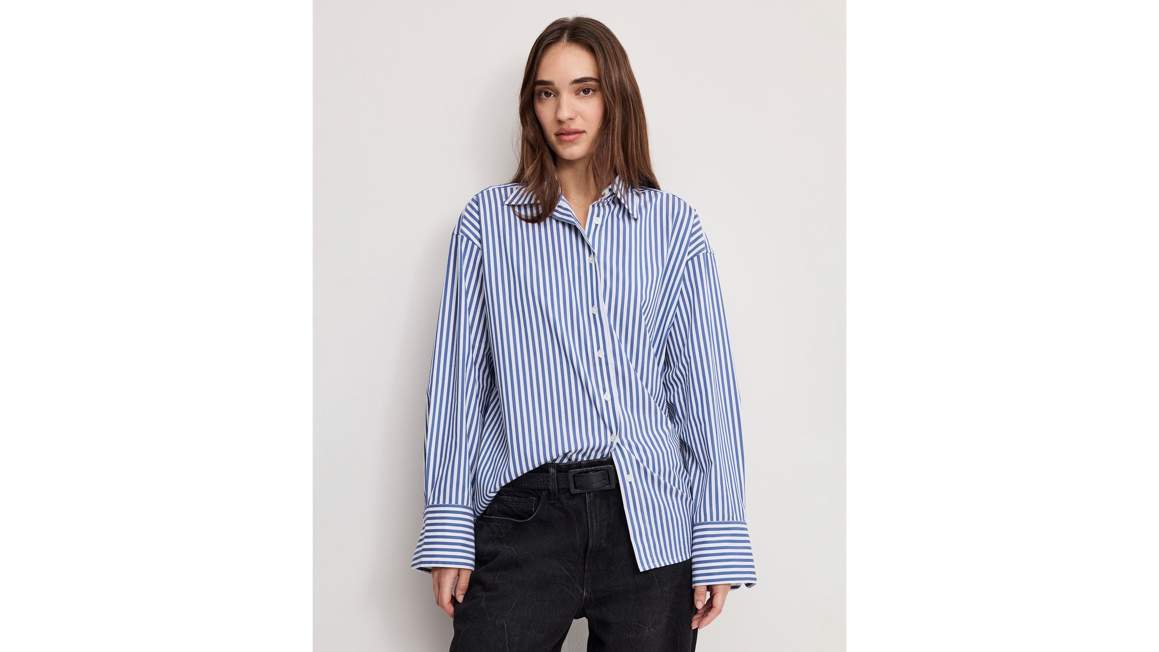 Good American Women's Poplin Oversized Shirt, Regular and Plus