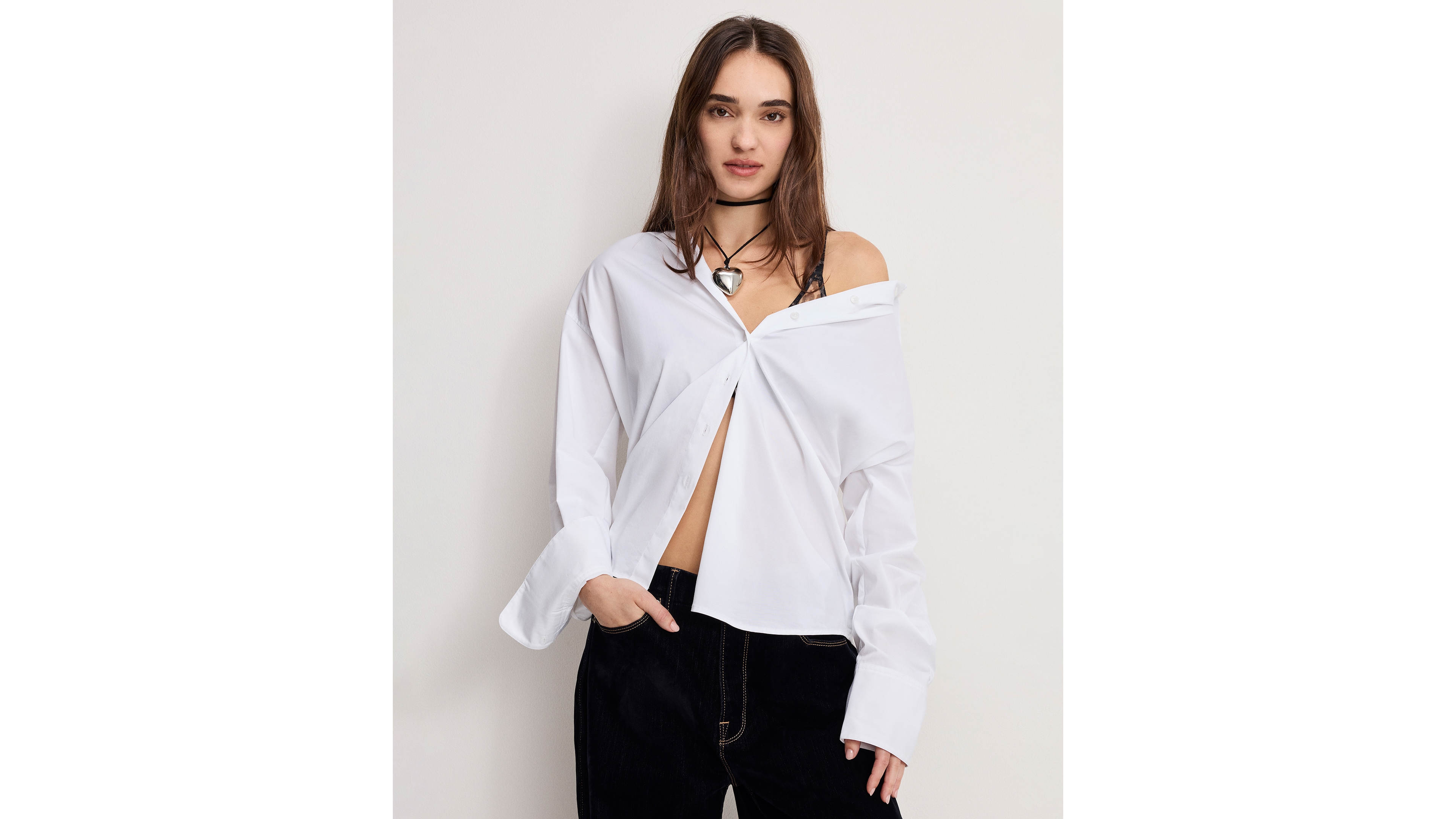 Good American Women's Poplin Oversized Shirt, Regular and Plus