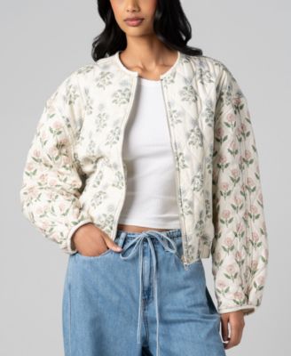 Women's Printed Quilted Bomber Jacket
