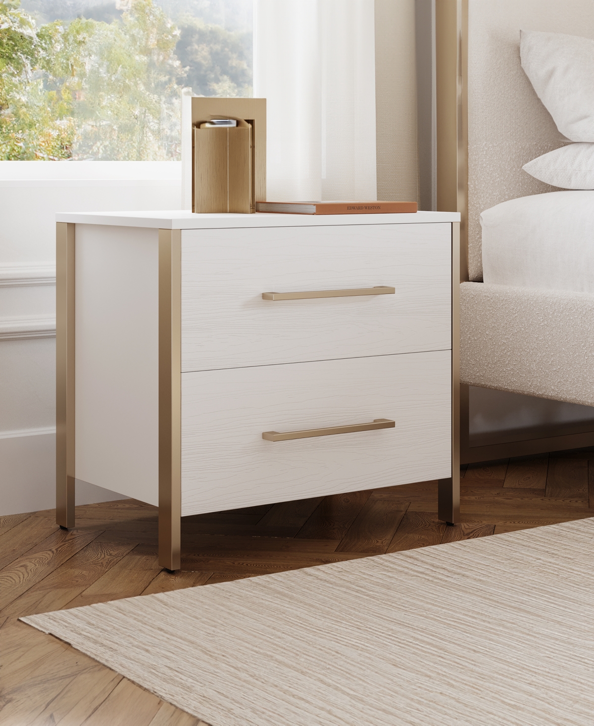 Furniture 26" Emila 2-Drawer Nightstand