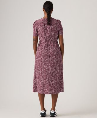 Women's Paola Short-Sleeve Crepe Midi Dress