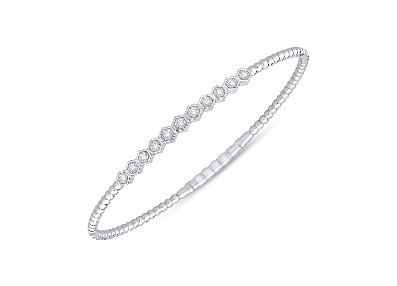 Diamond Flexible Bangle Bracelet (1/4 ct. t.w.) in Sterling Silver