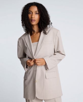 Women's Three Button Plaid Blazer