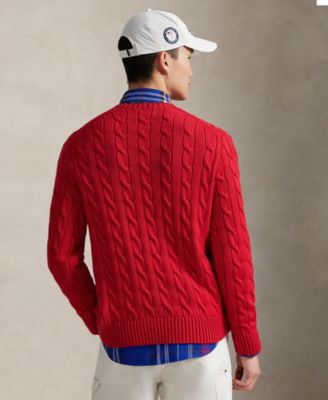 Men's  Cable-Knit Flag Sweater
