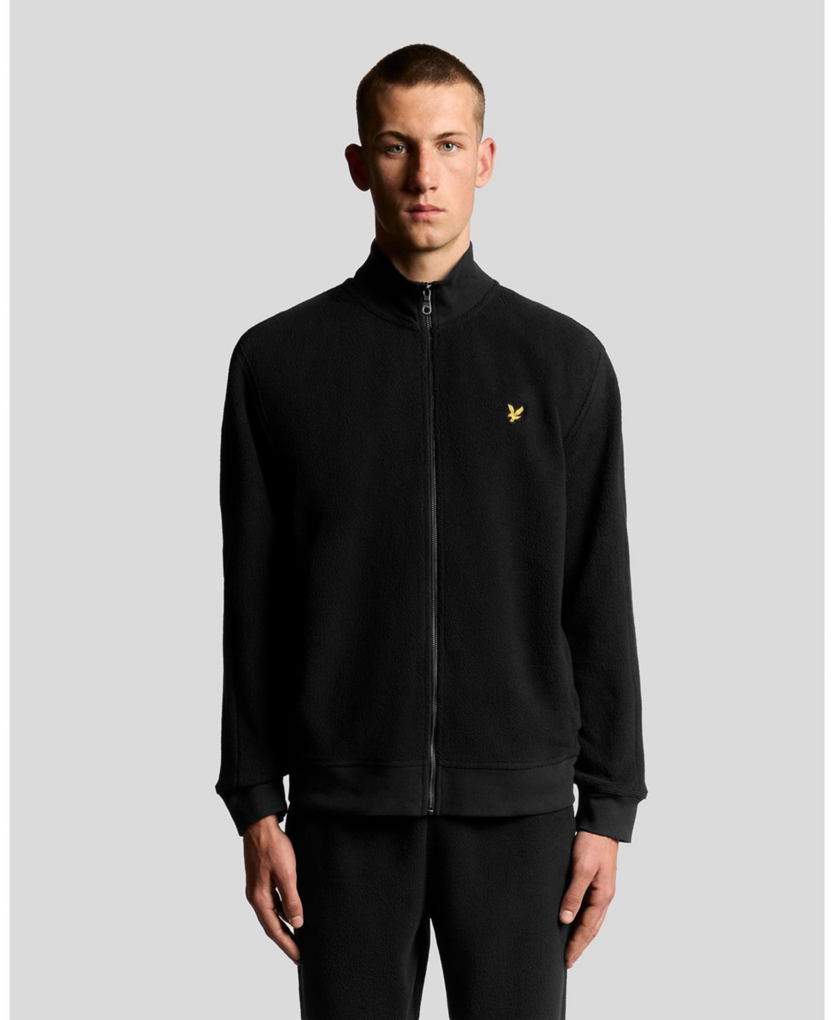 Lyle & Scott Men's Long Sleeve Polar Fleece Track Jacket - Jet black