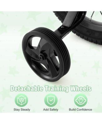 Kids Training Bike with Adjustable Height Dual Brakes Basket and Training Wheels