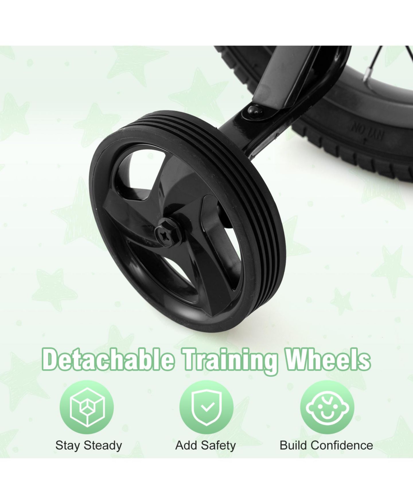 Детская игрушка HONGGE Metal Adjustable Dual-Brake Training Bike with Front Basket, Ages 4-8, цвет: Серебряный — фото 7