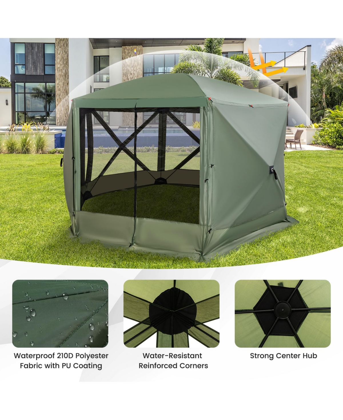 Skonyon 11.5 X 11.5 Ft Pop-up Screen House Tent with Portable Carrying Bag