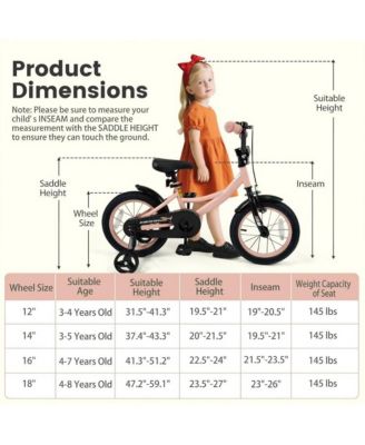 14 Inch Kids Bike with Adjustable Training Wheels