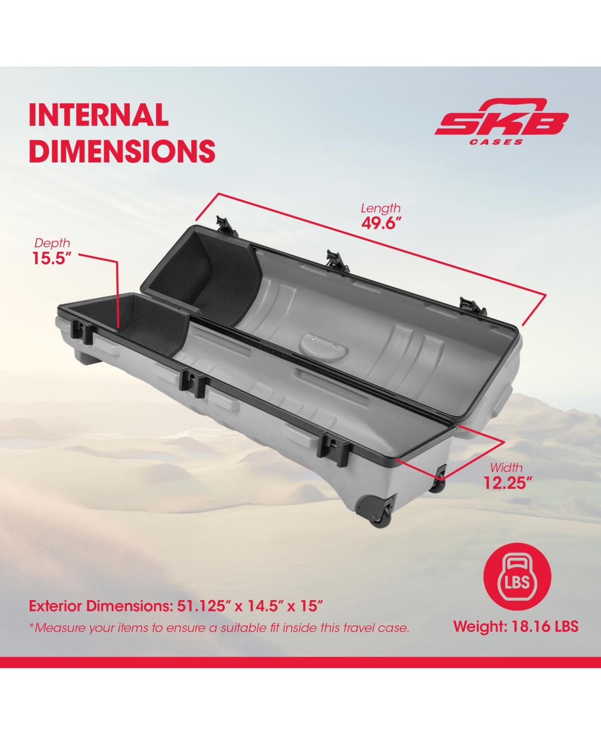 Skb Cases Ata Staff Pro Xl Hard Plastic Storage Wheeled Golf Travel Case