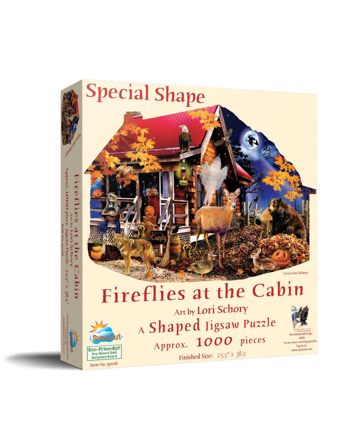 SunsOut Fireflies at the Cabin 1000 piece Jigsaw Puzzle for Adults Special Shape Halloween