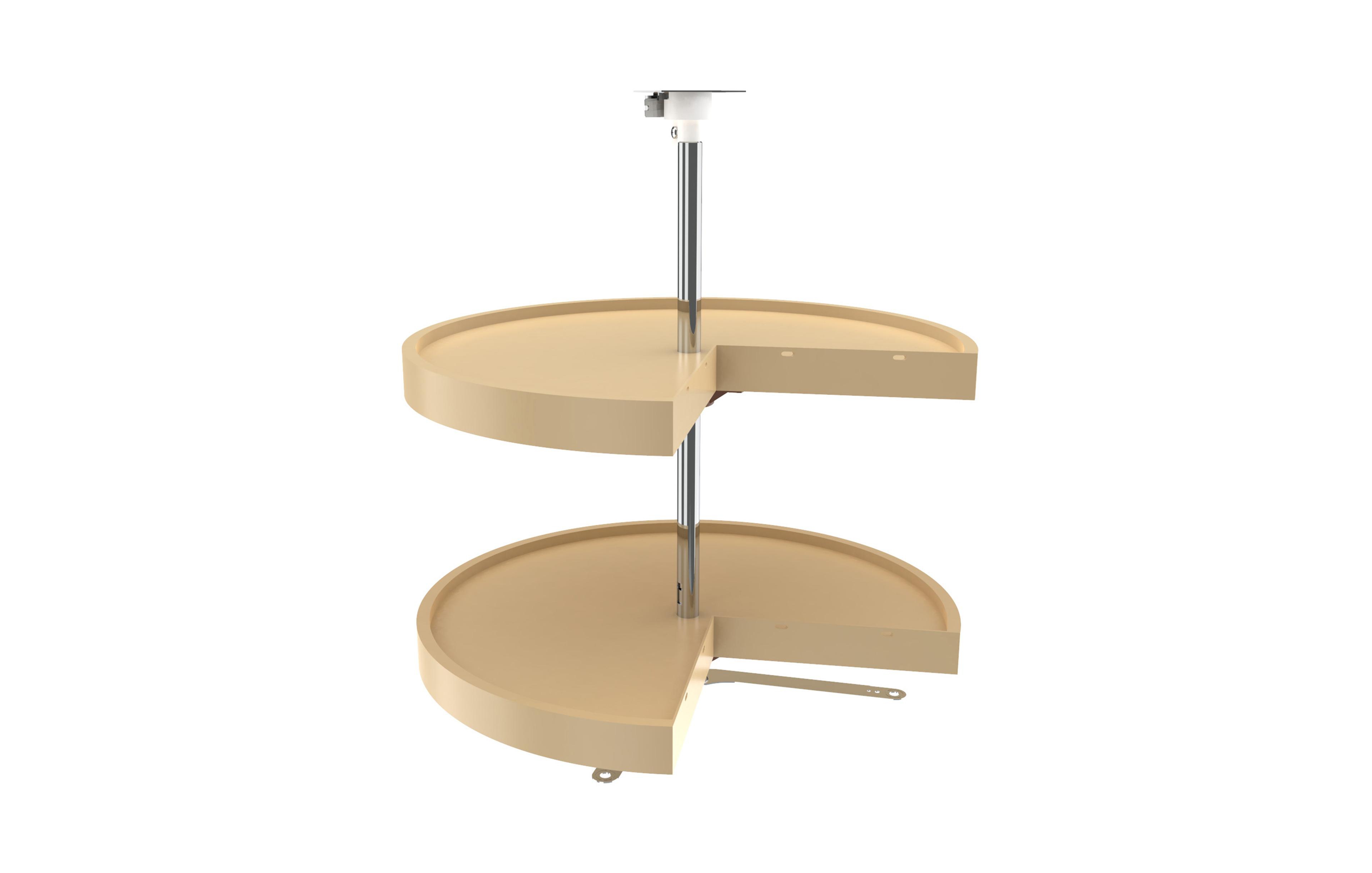 Rev-a-Shelf 24'' Lazy Susan Pie-Cut Polymer 2-Shelf, Almond, 6942-24-15-52