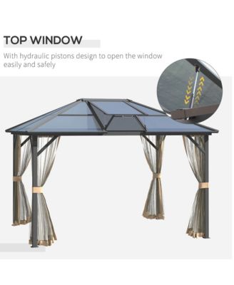 12' x 10' Hardtop Polycarbonate Gazebo Canopy with Top Vent,