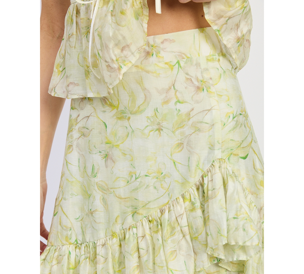 En Saison Women's Claire Ruffled Tiered A-Line Midi Skirt