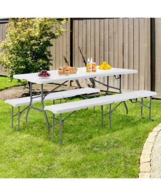 6 FT Portable Folding Bench Outdoor Picnic Bench 550 lbs Limited for Dining