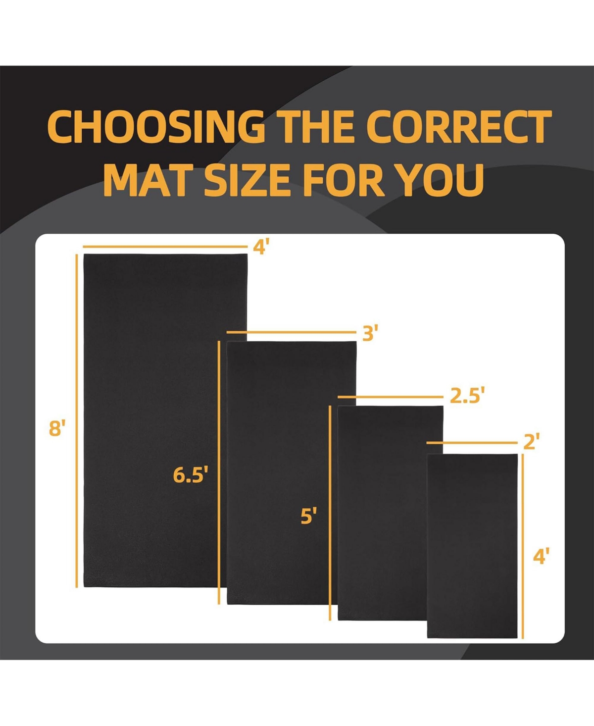 BalanceFrom High-Density Home Gym Equipment Mat, 1/4-Inch Pvc Protective Floor Mat for Treadmills, Exercise Bikes, and Fitness Machines, 6' x 4'