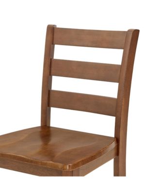 Retro 5-Piece Dining Set with Bar Table and Chairs in Brown