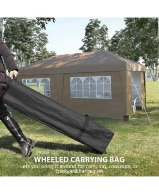 10' x 19.5' Large Party Tent Pop Up Canopy w/ Weight Bags,