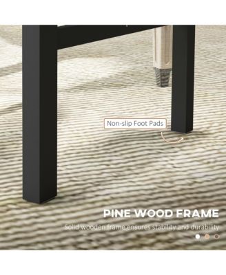 Farmhouse Armless Dining Chairs, Set of 4 with Slat Back,