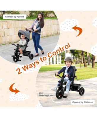 4-in-1 Baby Tricycle Toddler Trike with Convertible Seat