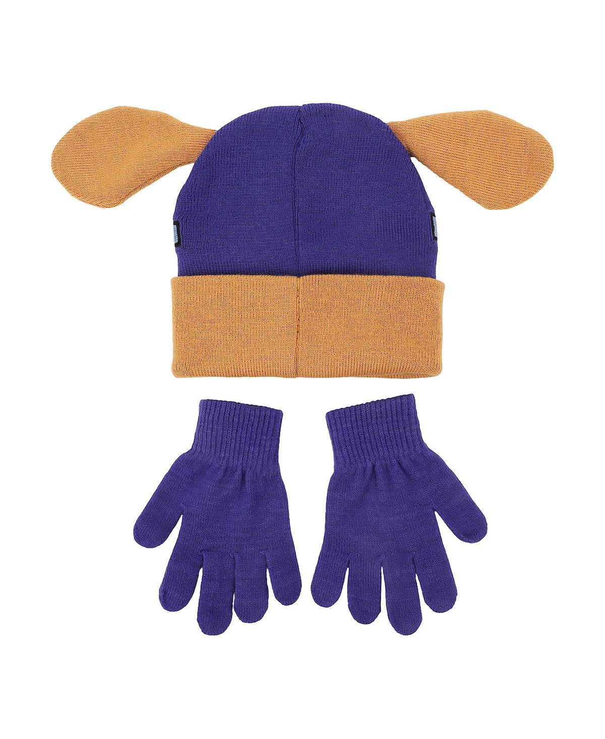 Dog Man Bark Knight Youth Cuff Hat and Knit Gloves Cold Weather Set