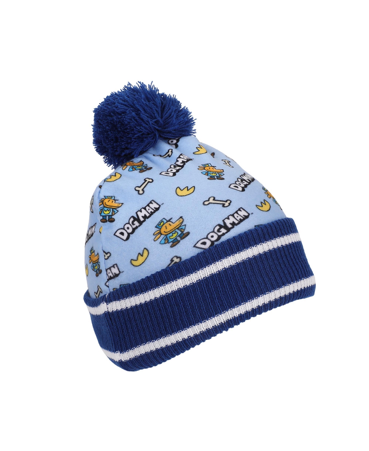 Dog Man Boys All-Over Character Print Youth 2-Piece Knit Beanie & Gloves Set