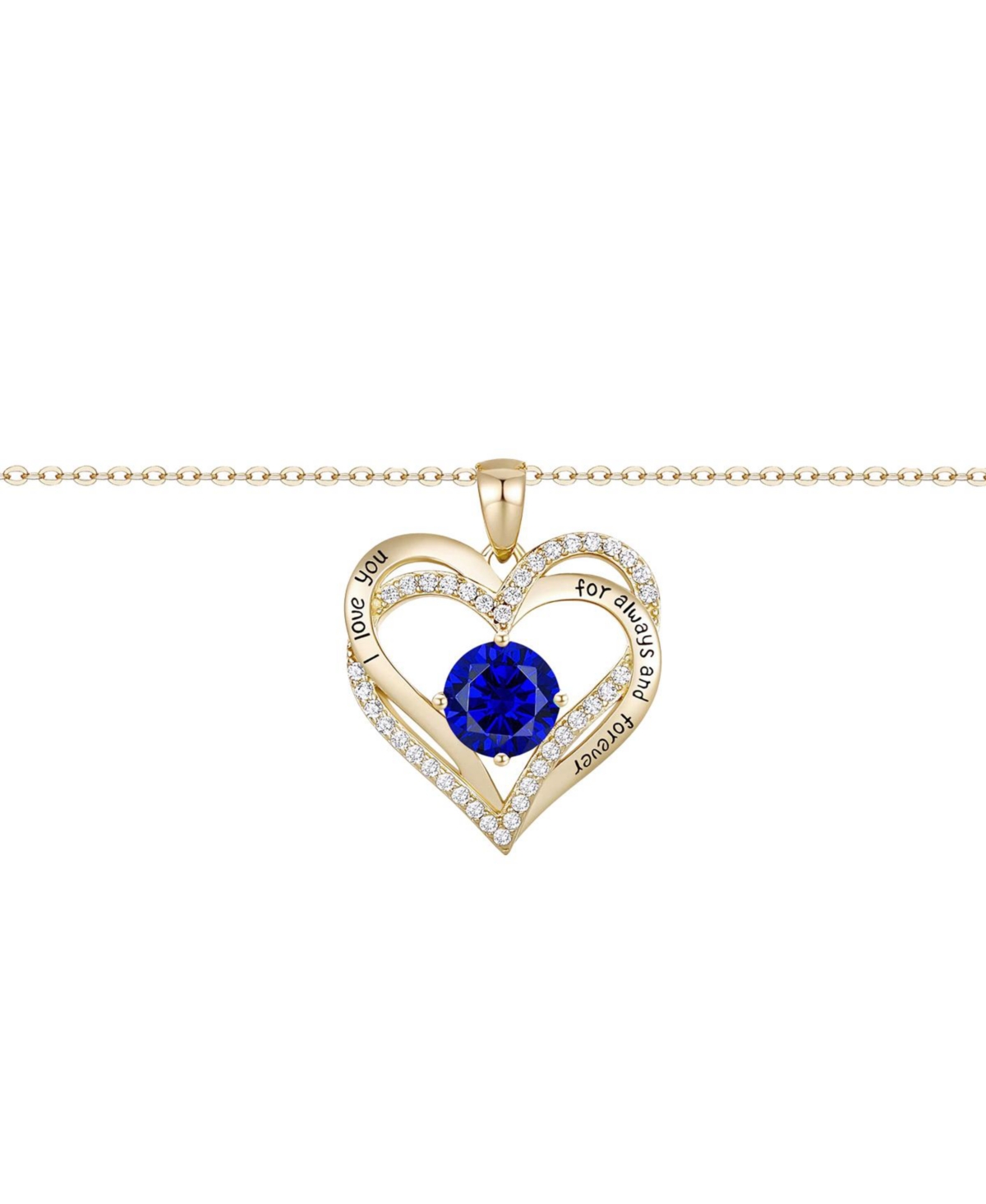 Radiant 14K Gold-Plated Birthstone Pendant Necklace