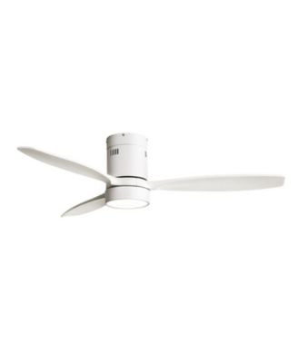 52-inch Classic White 3-Blade Flush Mount Light Ceiling Fan with Remote Control and Supporting Mobile Device Connection