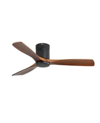 52-inch Modern Black 3-Blade Ceiling Fan with Remote Control and Supporting Mobile Device Connection