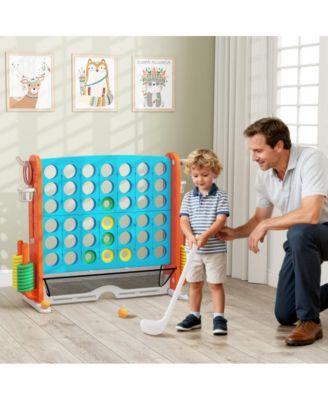 Jumbo 4 to Score Game with Ring Toss and Basketball Hoop