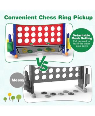 Jumbo 4 to Score Game with Ring Toss and Basketball Hoop