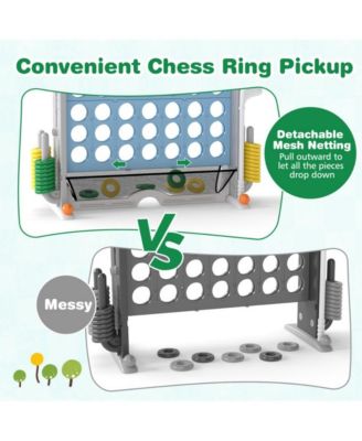 Jumbo 4 to Score Game with Ring Toss and Basketball Hoop