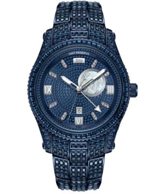 Women's Reserve Jet Crystal Diamond (0.115 ct. t.w.) Swiss Multifunction Navy Stainless Steel Watch, 46mm