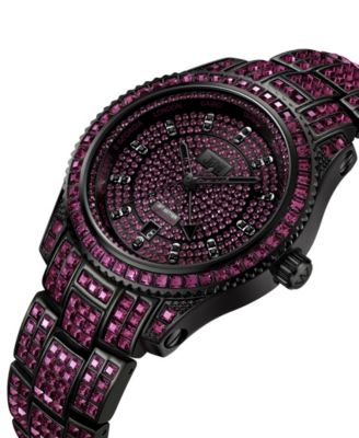 Women's Reserve Jet Crystal Diamond (0.115 ct. t.w.) Swiss Multifunction Plum Stainless Steel Watch, 39mm
