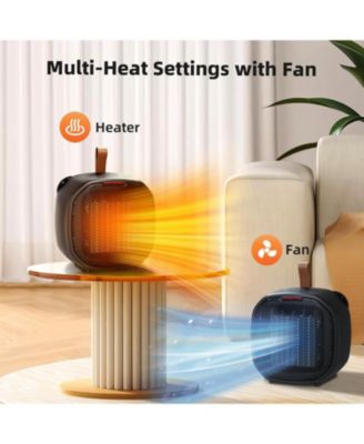 1200W Portable Space Heater, 2 Heat Settings (600W/1200W) with 3 Modes (Fan/Low/High), Adjustable Thermostat for Office Desk & Personal Use