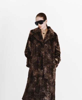 Women's Textured Faux-Fur Coat
