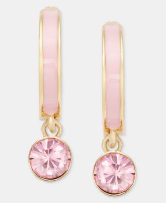 Color Crystal & Inlay Hoop Earrings  