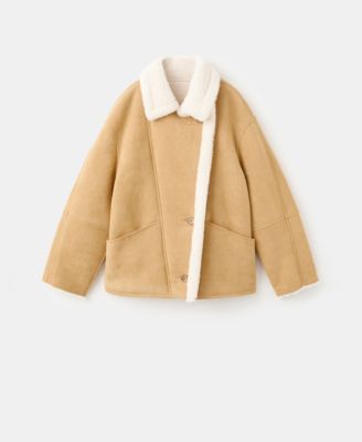 Women's Shearling Collar Faux-Suede Jacket