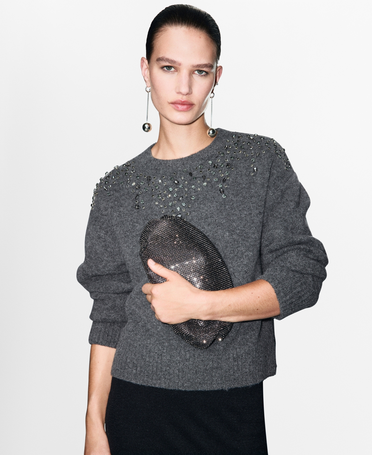 Mango Women's Sequins Knitted Sweater