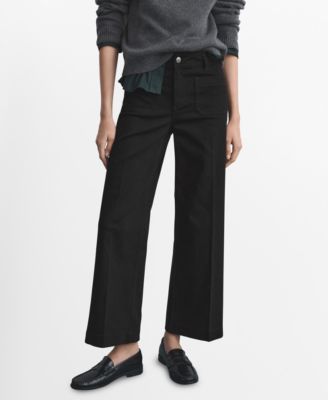 MANGO - Women's Pockets Wide-Leg Jeans