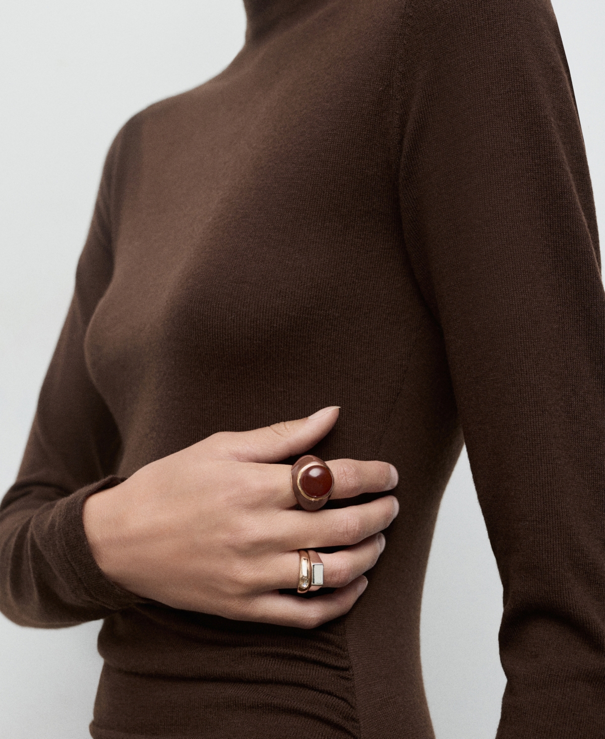 Mango Women's Perkins-Neck Knitted Dress